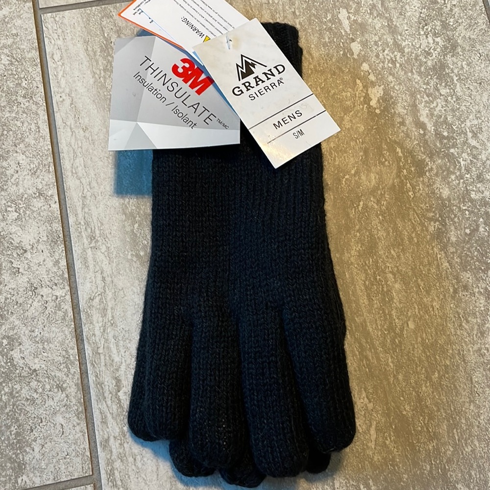 3M Thinsulate Ragg Wool Black Gloves